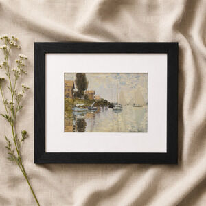 Au Petit-Gennevilliers by Monet | Impressionist Seine River Framed Print Art
